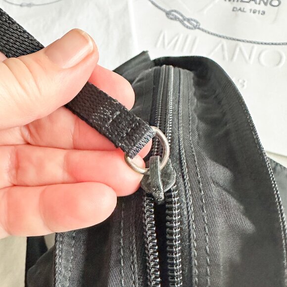 Vintage PRADA Vela Flat Messenger Bag Black Nylon - Great Condition - Picture 12 of 12